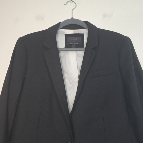 J. Crew Regent Blazer Wool Blend in Black Academia Preppy Equestrian Office Care - Picture 5 of 10